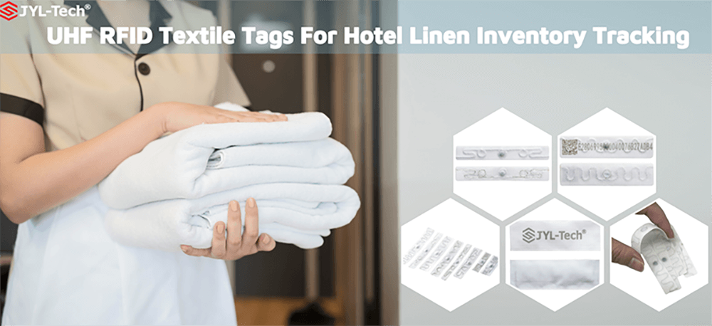 Etiquetas têxteis RFID UHF para rastreamento de estoque de roupa de hotel